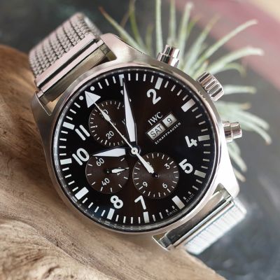 IWC パイロットウォッチ クロノグラフ IW377713 エルミテックス 純正革