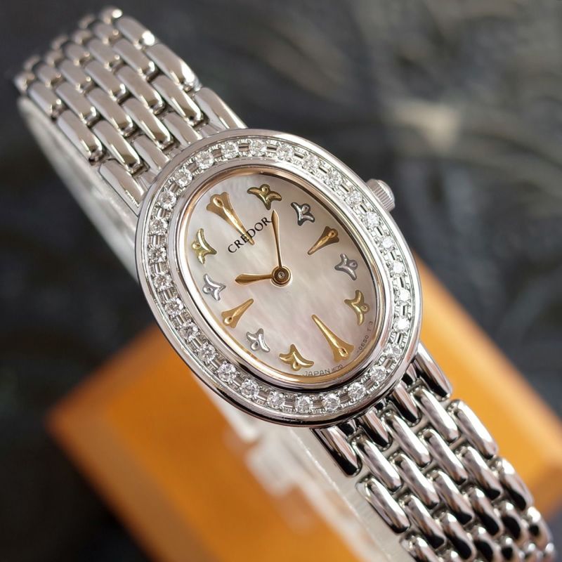 クレドール GSTE843 1E70-0DC0 ホワイトシェル ダイヤ 美品 ピクウェ レディース クォーツ 腕時計 SEIKO CREDOR  1年保証 | ブランドショップ パリノ