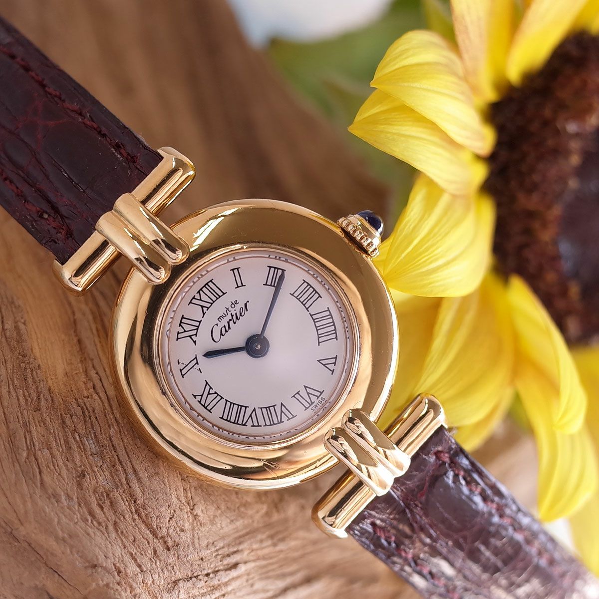 Cartier 磨き済 マストコリゼ ヴェルメイユ クオーツ ブラック文字盤 Cartier 磨き済 マストコリゼ ヴェルメイユ クオーツ ブラック文字盤