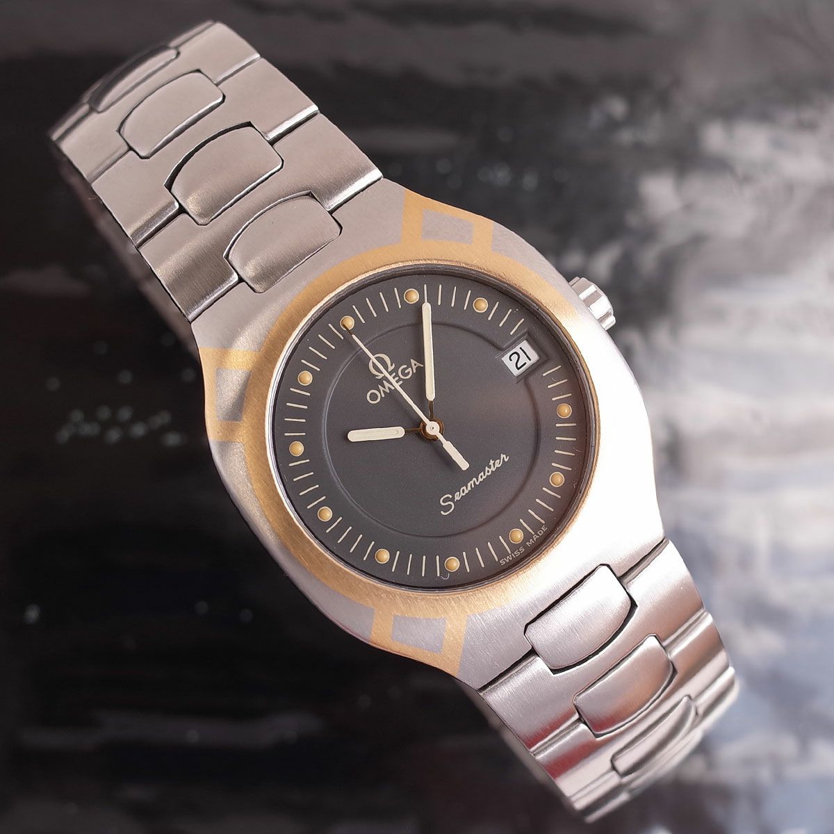 オメガ シーマスター ポラリス デイト 2510.40 ステンレス ゴールド オメガ OMEGA 2510.40 シーマスター ポラリス デイト SS/K18