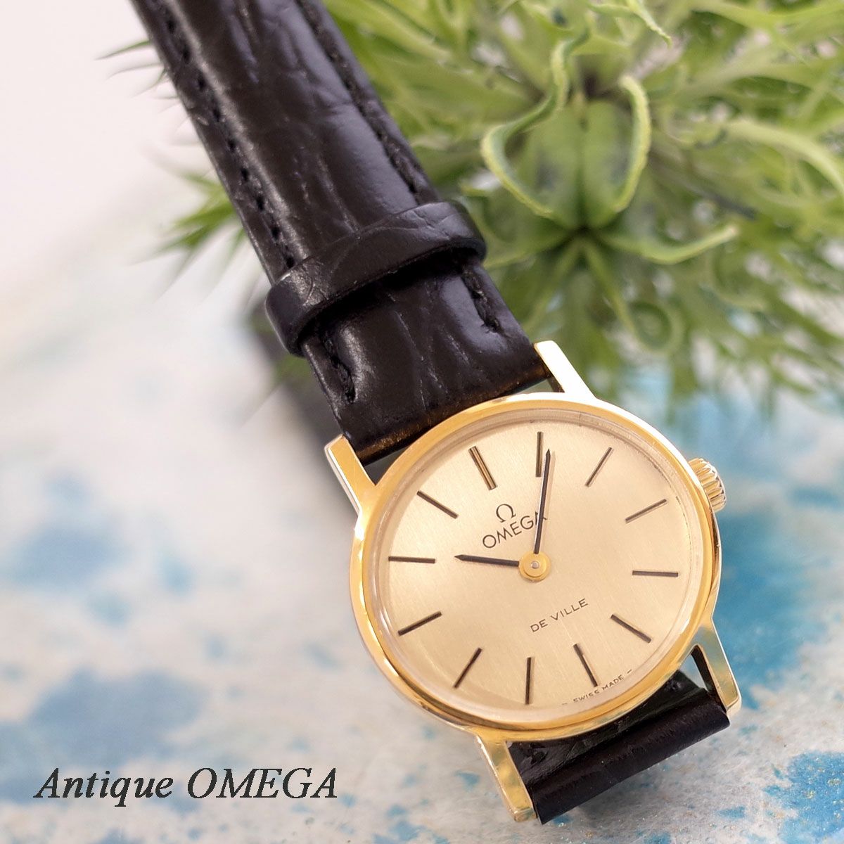 稼働 美品 オメガ デビル クォーツ 腕時計 ゴールド 新品ベルト 新品ベルト OMEGA DEVILLE レディース 腕時計 ゴールド クォーツ 楽天
