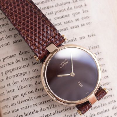 カルティエ マストヴァンドーム LM W590003 ボルドー CARTIER 純正革ベルト 純正尾錠 ボーイズ 男女可 OH済 1年保証