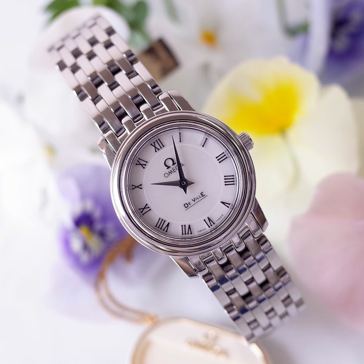 OMEGA オメガ デ・ヴィル デビル プレステージ 4570.71 シェル 箱/保 オメガ デビル プレステージ SS WHシェル 4570.71 ローマン