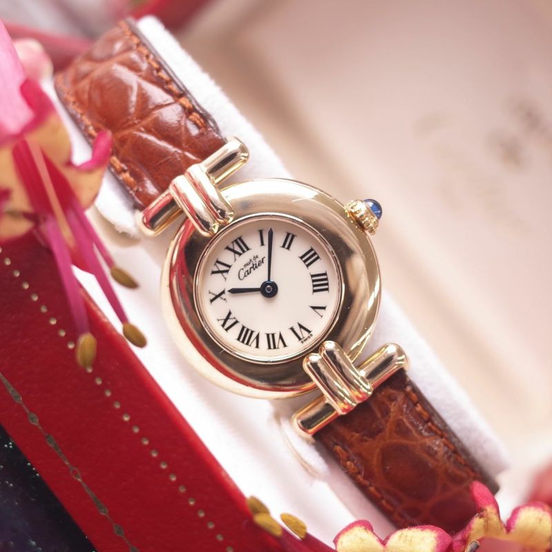 Cartier 磨き済 マストコリゼ ヴェルメイユ クォーツ アイボリー