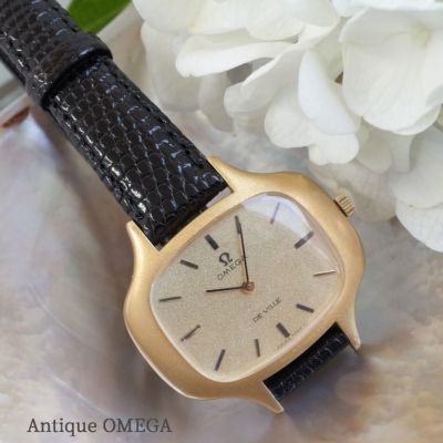 極美品！　OMEGA オメガ　ベルト純正　プッシュ式　レディース腕時計 美品 OMEGA オメガ デビル 純正革ベルト プッシュ式 レディース