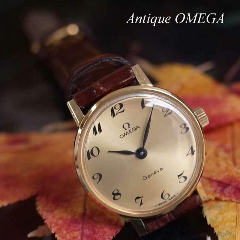 オメガ 70'S アンティーク ジュネーブ SS /GP アラビア リーフ針 新品