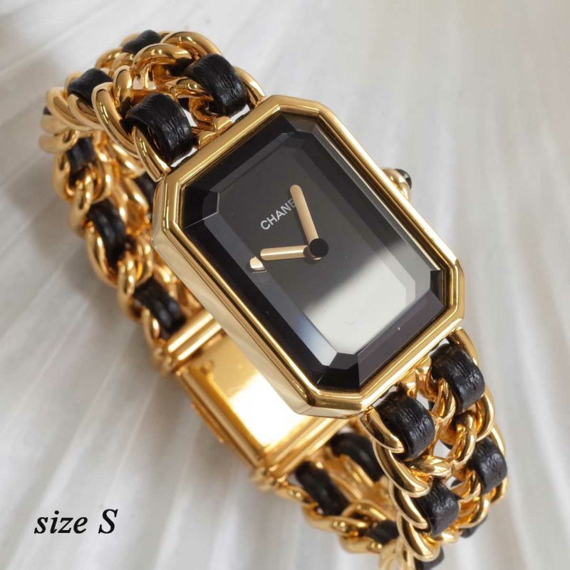 シャネル CHANEL プルミエール ブラック ゴールド H0001 Sサイズ GP