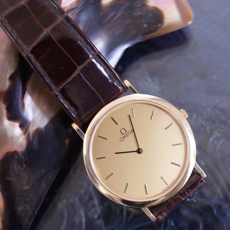 美品 オメガ デビル 195.0075 20ミクロン 金張り ゴールド 純正ベルト